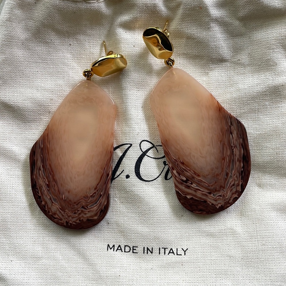 J Crew Made-in-Italy resin oblong drop earrings